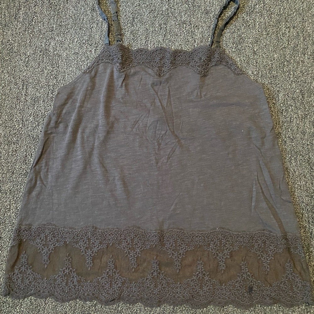 American Eagle Outfitters Lace Trim Camisole in Gray